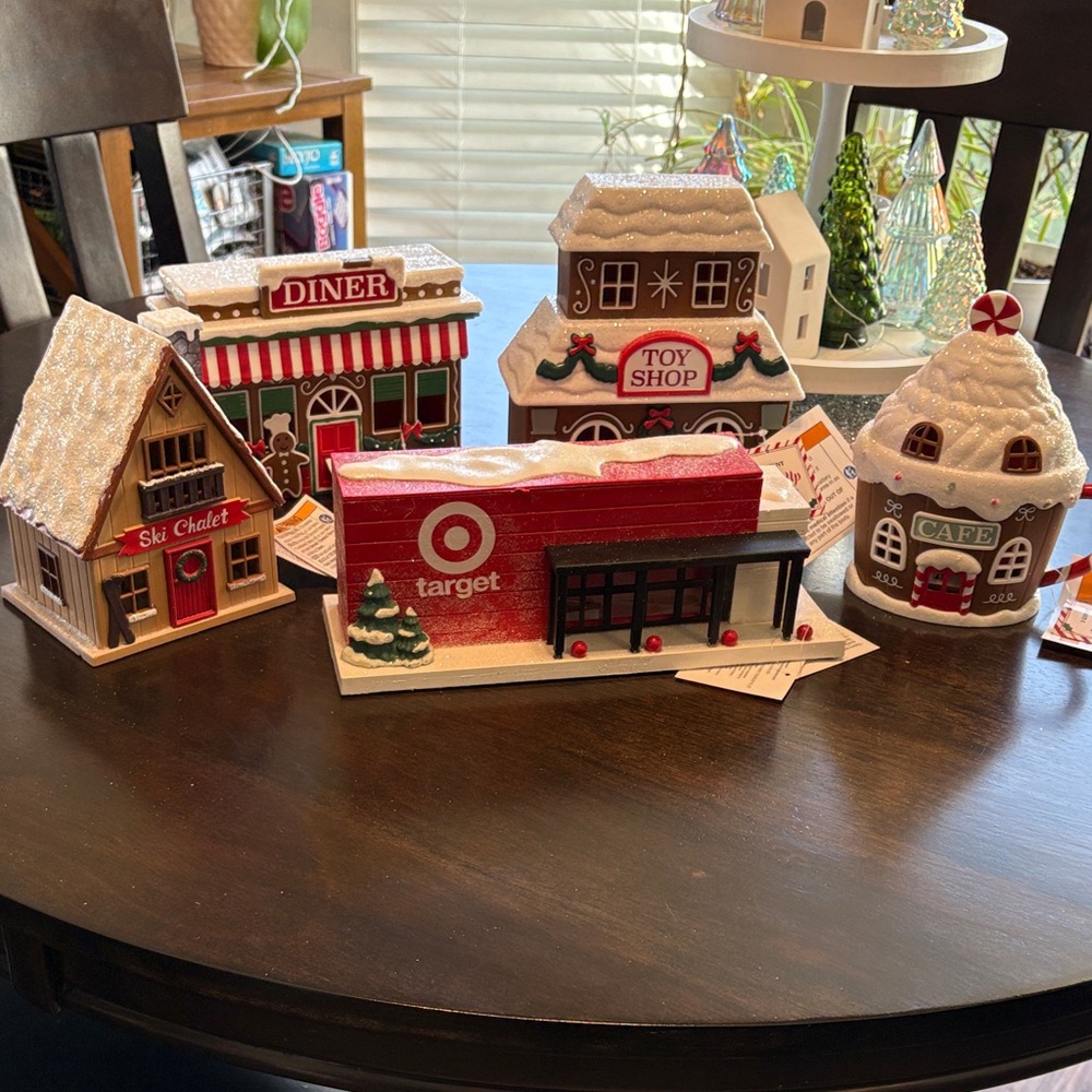 Festive Target Holiday Village Set with Red Target Store